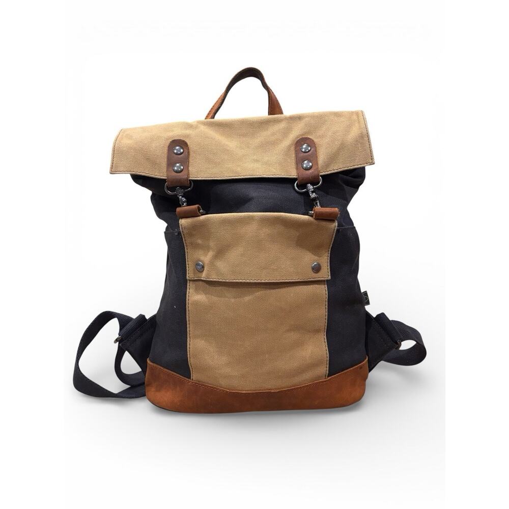 TSD Brand California Canvas Hiking Back Pack Leather Straps HeavyDuty